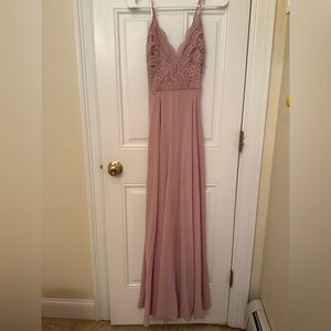 Elegant Lace Mauve Dress